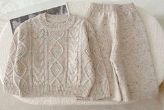 Beige Knit Kids 2pcs set