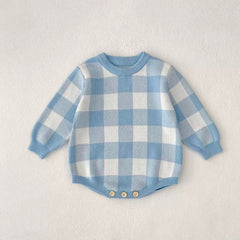 Blue Check Romper