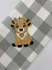 Light Brown Highland Cow Silicone Teether