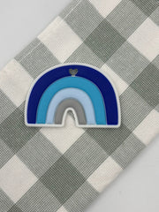 Blue Rainbow Silicone Teether