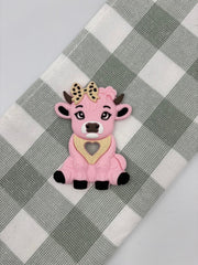 Pink Highland Cow Silicone Teether
