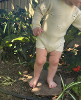 Cream Flower Romper