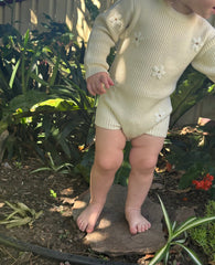 Cream Flower Romper