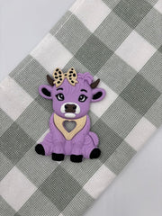 Purple Highland Cow Silicone Teether
