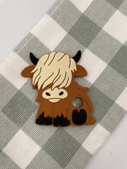 Highland Cow Silicone Teether Brown