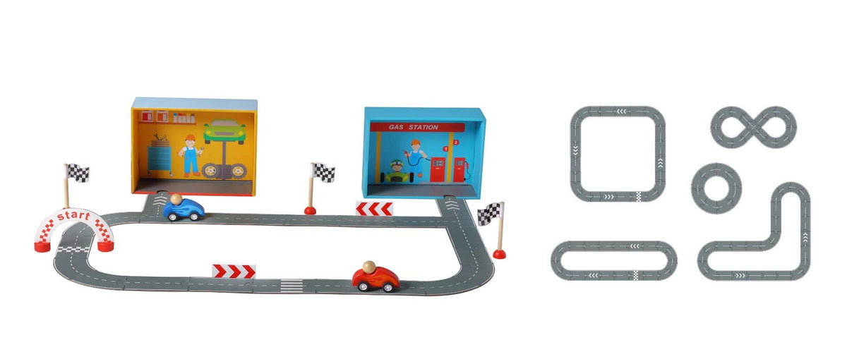Racing Car Play set With Paper Puzzle Road