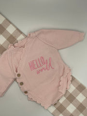 Hello World Frill Romper | Pink