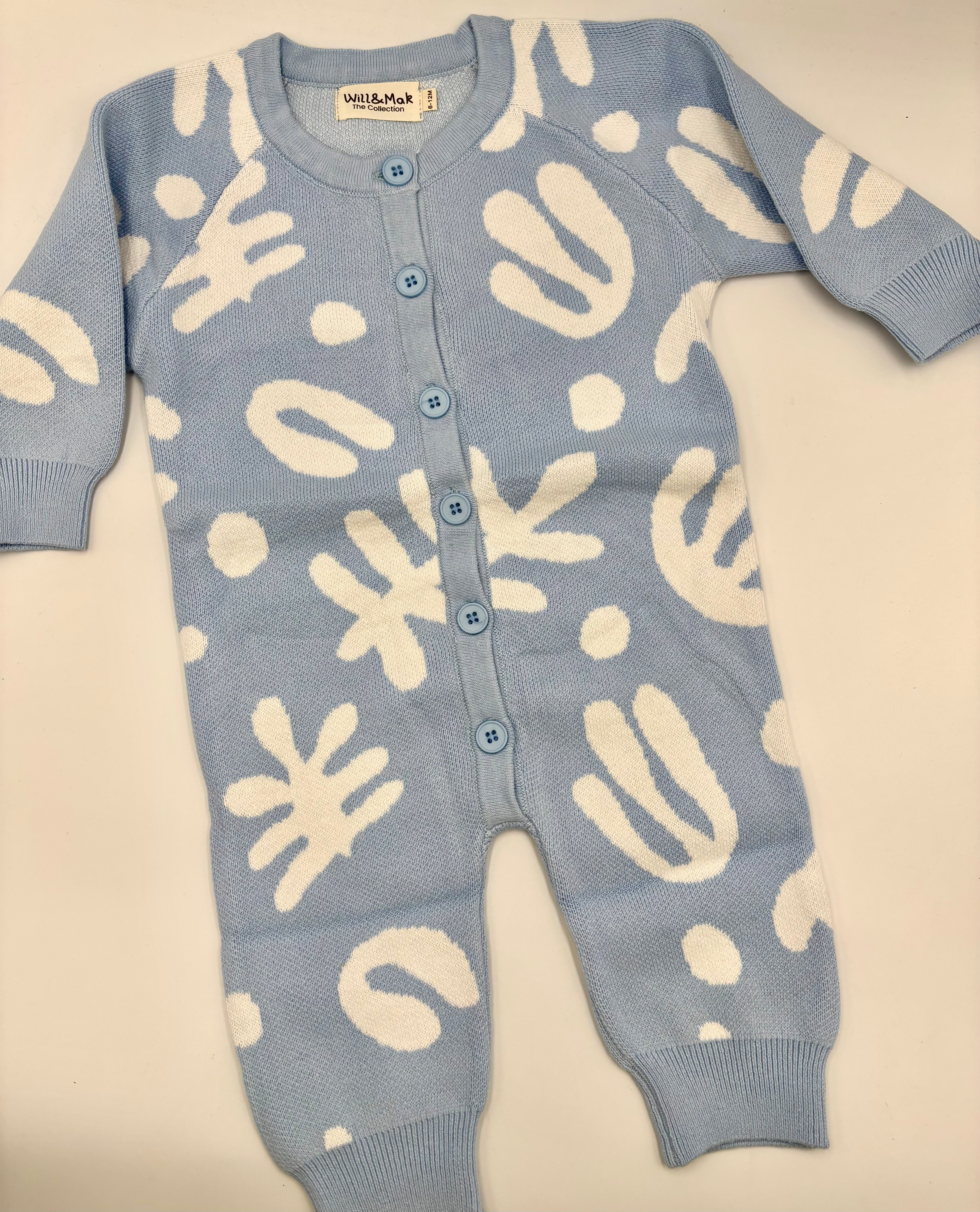 Blue Groove Knit Growsuit