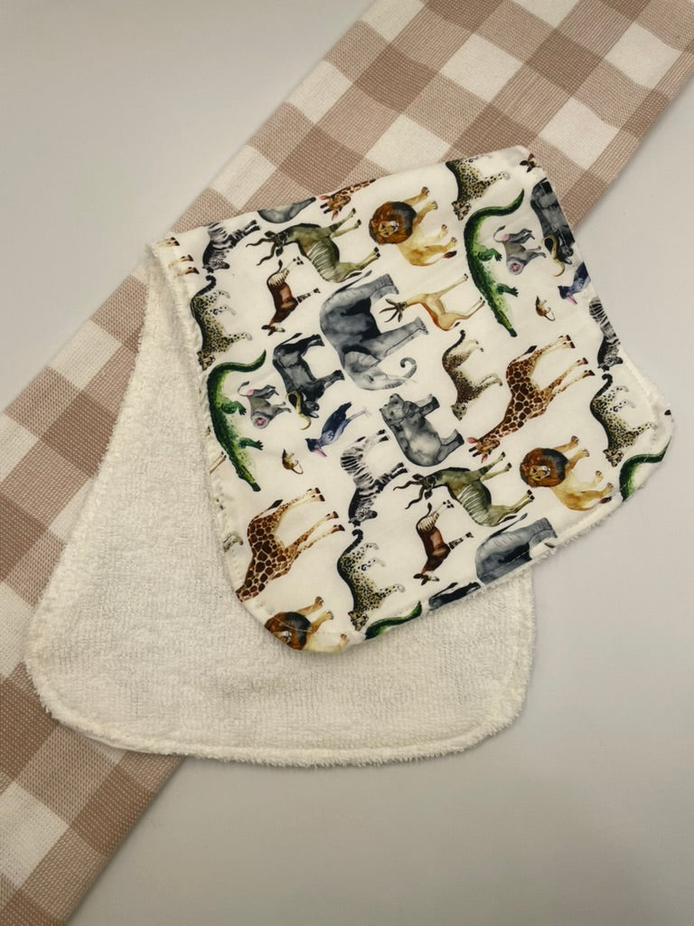 Large Baby Burp Cloth | Animals