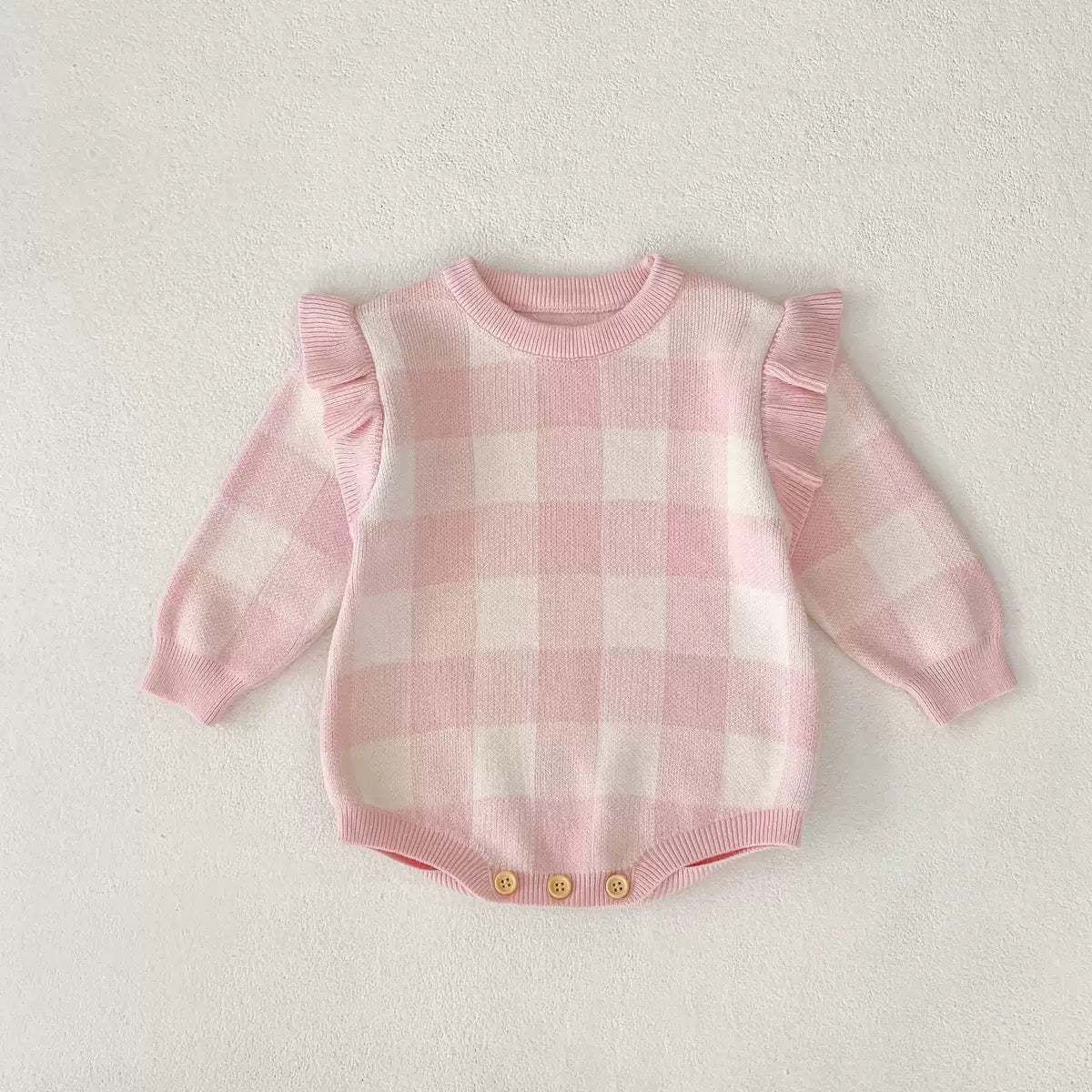 Pink Check Romper