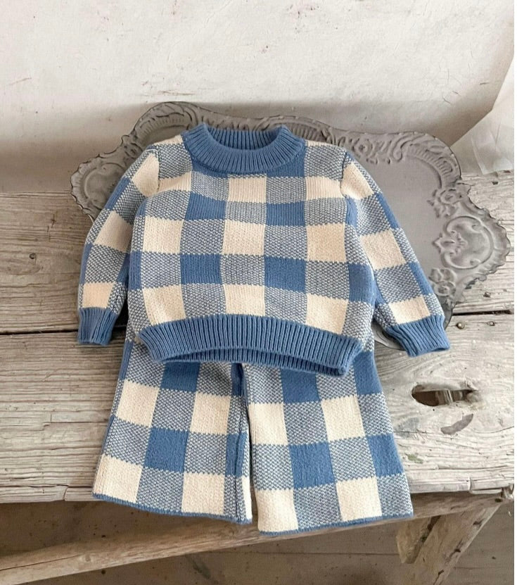 Blue Checks 2pcs set