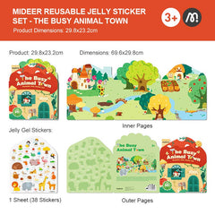Mideer Reusable Jelly Sticker Set-The Busy Animal Town
