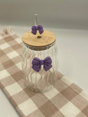 Glass Bow Tumbler  | Purple squiggle
