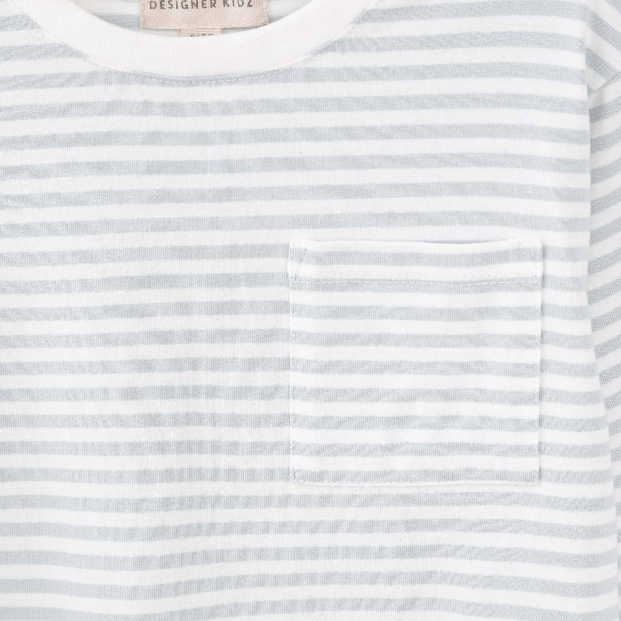 Harvey L/S Stripe T-Shirt - Ice Blue
