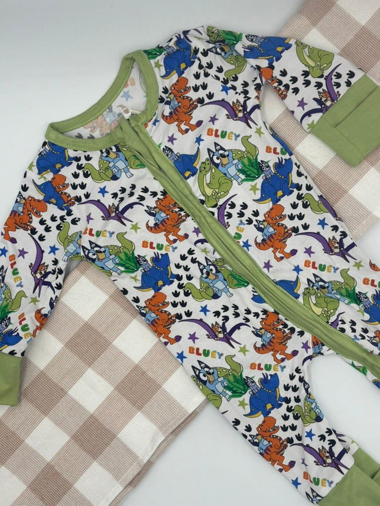 Bluey Dinosaurs Organic Bamboo Growsuit