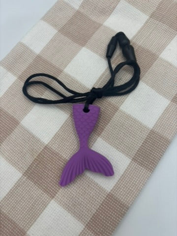 Mermaid Tail Pendant Silicone Sensory Necklace | Purple