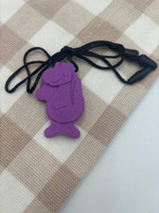 Dinosaur Pendant Silicone Sensory Necklace | Purple