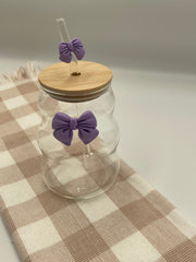 Glass Bow Tumbler  | Purple wave