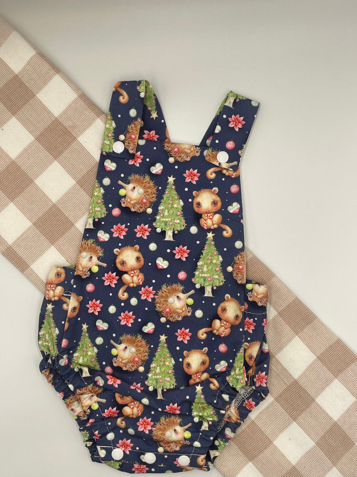 Navy Christmas Romper