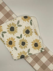Large Baby Burp Cloth | Flowers