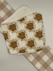 Large Baby Burp Cloth | Sunflower