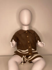 Chunk Knit 2pcs Summer Set | Chocolate