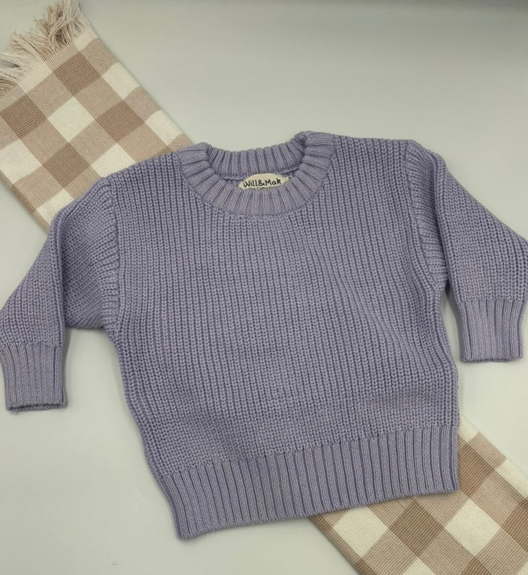 Chunky Knit Jumper - Purple
