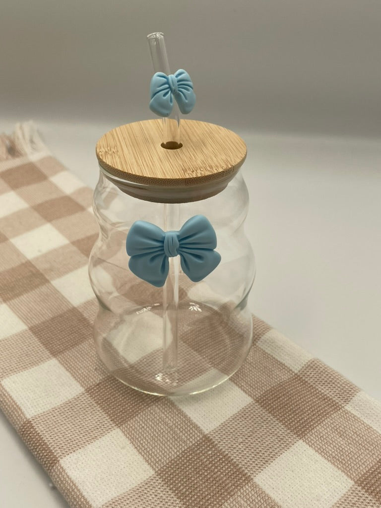 Glass Bow Tumbler  |Blue wave