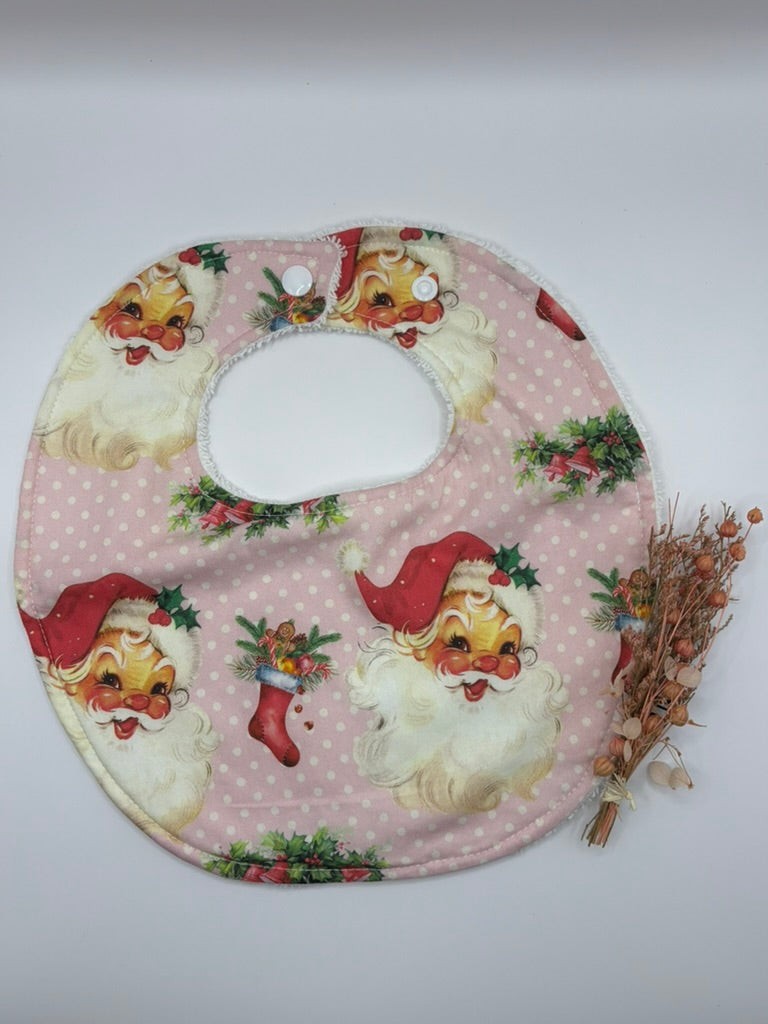 Baby Bib | Pink Santa