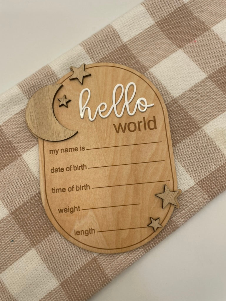 Moon Hello World Baby Sign