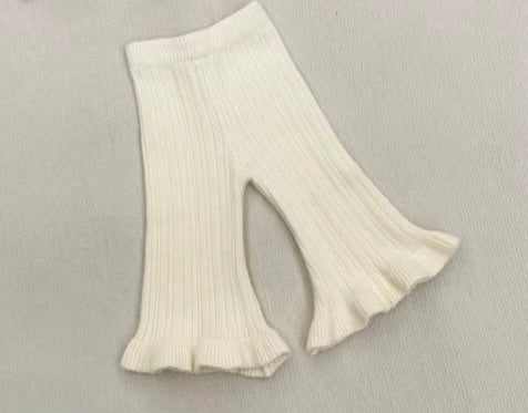 Cream Kids Knit Flares