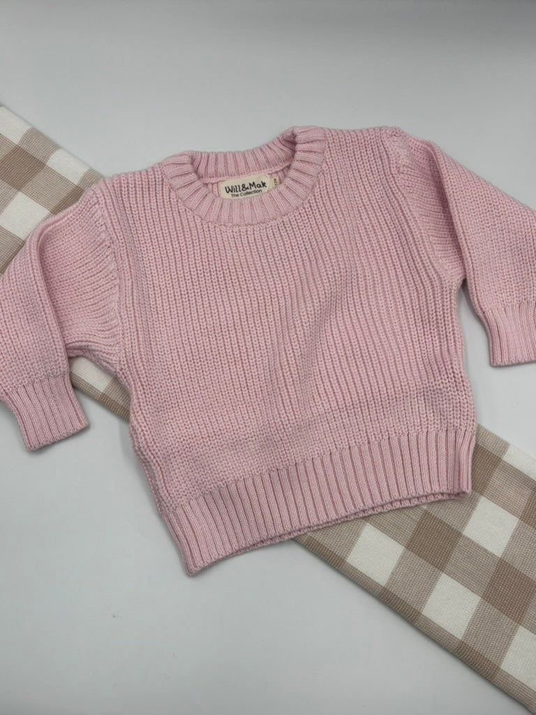Chunky Knit Jumper - Baby Pink