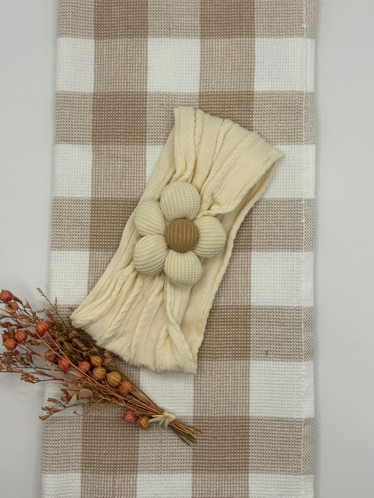 Baby | Hair Bow | Flower Creamy