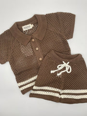 Chunk Knit 2pcs Summer Set | Chocolate
