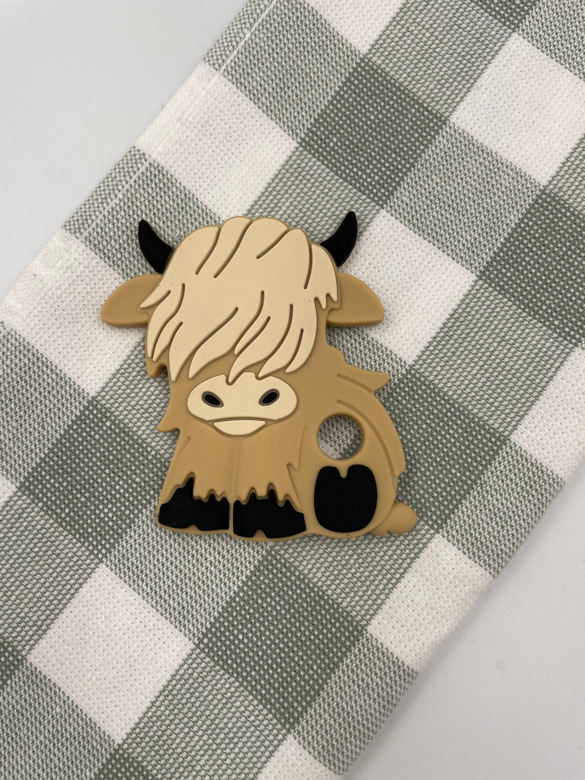 Highland Cow Silicone Teether Light Brown