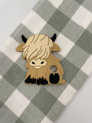 Highland Cow Silicone Teether Light Brown