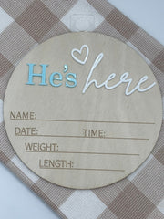 He's Here Plaque