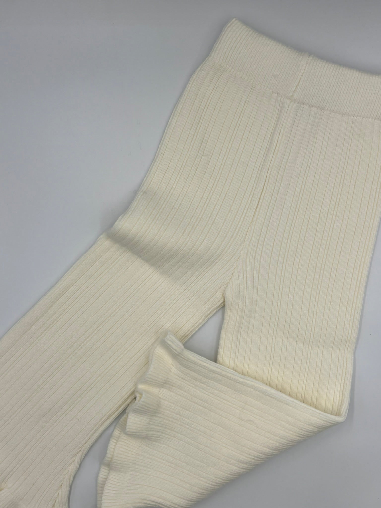 Cream Kids Knit Flares