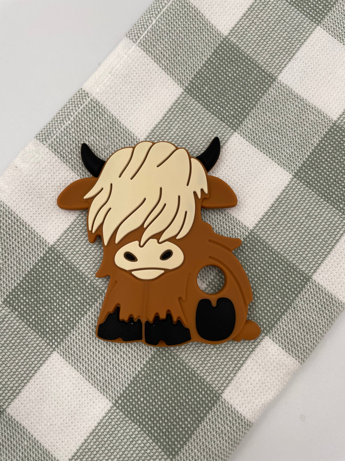 Highland Cow Silicone Teether Brown