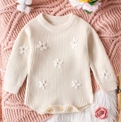Cream Flower Romper