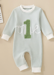"One" Romper Green "winter"