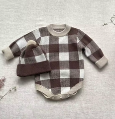 Chocolate Check Romper